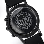 Emporio Armani Chronograph Quartz Silver Dial Black Rubber Strap Watch For Men - AR11048