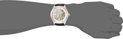 Emporio Armani Zeta Automatic Skeleton Silver Dial Black Leather Strap Watch For Men - AR60018
