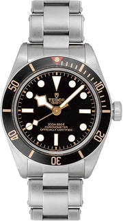 Tudor Black Bay Black Dial Silver Steel Strap Watch for Men - 79030N-0001