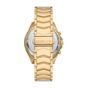 Michael Kors Whitney Chronograph Black Dial Gold Steel Strap Watch for Women - MK7224