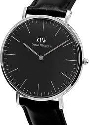 Daniel Wellington Classic Petite Reading Black Dial Black Leather Strap Watch For Women - DW00100235