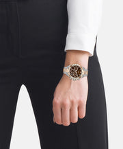 Hugo Boss Novia Chronograph Brown Dial Two Tone Steel Strap Watch for Women - 1502617
