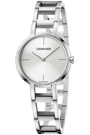 Calvin Klein Dainty Silver Dial Silver Steel Strap Watch for Women - K7L23146
