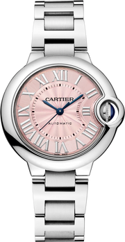 Cartier Ballon Bleu de Cartier Pink Dial Silver Steel Strap Watch for Women - WSBB0046