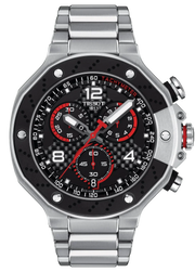 Tissot T Race Moto GP Limited Edition Chronograph Black Dial Silver Steel Strap Watch for Men - T141.417.11.057.00