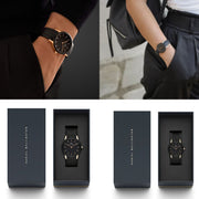 Daniel Wellington Iconic Motion Black Dial Rubber Strap Watch For Women - DW00100426