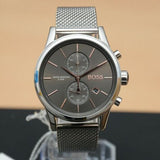 Hugo Boss Jet Chronograph Grey Dial Silver Mesh Bracelet Watch for Men - 1513440