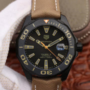 Tag Heuer Aquaracer 300 Calibre 5 Automatic Black Dial Brown Nylon Strap Watch for Men - WAY208C.FC6383