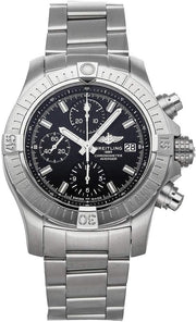 Breitling Avenger Chronograph 43 Black Dial Silver Steel Strap Watch for Men - A13385101B1A1