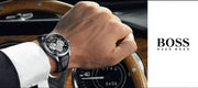 Hugo Boss Driver Chronograph Black Dial Black Leather Strap Watch for Men - 1512879