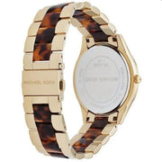 Michael Kors Slim Runway Tortoise Shell Dial Two Tone Steel Strap Watch for Women - MK4284