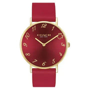 Coach Perry Red Dial Red Leather Strap Watch for Women - 14503722