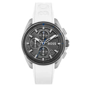 Hugo Boss Volane Chronograph Grey Dial White SIlicone Strap Watch for Men - 1513948
