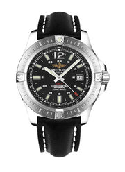 Breitling Colt Automatic 44mm Black Dial Leather Strap Mens Watch - A1738811/BD44/435X
