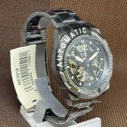 Fossil Bronson Automatic Skeleton Black Dial Grey Steel Strap Watch for Men - ME3218