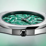 D1 Milano Ultra Thin Fir Green Dial Silver Steel Strap Watch for Men - D1-UTBJ34