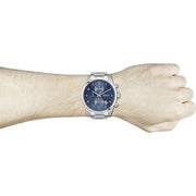 Hugo Boss Skymaster Chronograph Blue Dial Silver Steel Strap Watch for Men - 1513784
