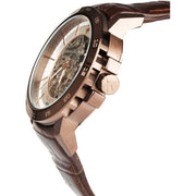 Maserati Ingegno Automatic Skeleton White Dial Brown Leather Strap Watch For Men - R8821119003