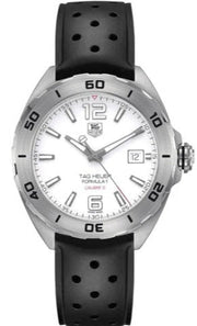 Tag Heuer Formula 1 Quartz White Dial Black Rubber Strap Watch for Men - WAZ2114.FT8023