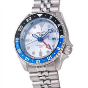 Seiko 5 Sports Automatic GMT SKX Sports Style Asia Exclusive Limited Edition Ice Blue Dial Silver Steel Strap Watch For Men - SSK029K1