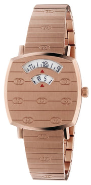 Gucci Grip Quartz Rose Gold Dial Rose Gold Steel Strap Watch For Women - YA157505