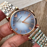 Emporio Armani Gianni T Bar Grey Dial Two Tone Steel Strap Watch For Women - AR1725