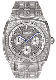 Bulova Crystal Collection Phantom Silver Dial Silver Steel Strap Watch for Men - 96C002