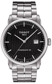 Tissot Luxury Powermatic 80 Black Dial Silver Steel Strap Watch for Men - T086.407.11.201.02