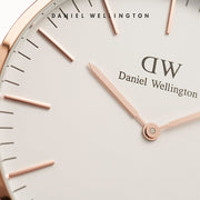Daniel Wellington Petite Reading White Dial Black Leather Strap Watch For Women - DW00100173