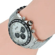 Hugo Boss Ikon Chronograph Silver Dial Silver Steel Strap Watch for Men - 1512964