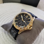 Guess Swirl Quartz Black Dial Black Silicone Strap Watch for Women - W1096L3