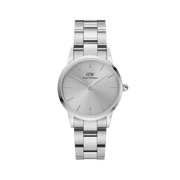 Daniel Wellington Iconic Link Unitone Silver Dial Silver Steel Strap Watch For Women - DW00100402