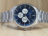 Hugo Boss Pioneer Chronograph Blue Dial Silver Steel Strap Watch for Men - 1513713