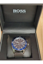 Hugo Boss Ocean Edition Chronograph Blue Dial Black Mesh Bracelet Watch for Men - 1513702