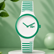 Lacoste Goa White Dial Two Tone Silicon Strap Watch for Kids - 2020117