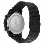 Hugo Boss Aeroliner Chronograph Black Dial Black Steel Strap Watch for Men - 1513275