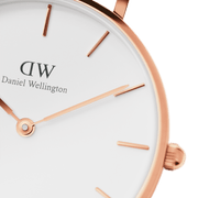 Daniel Wellington Classic Petite York White Dial Brown Leather Strap Watch For Women - DW00100176
