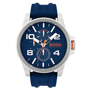 Hugo Boss Detroit Quartz Blue Dial Blue Silicone Strap Watch For Men - 1550008