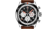 Breitling Super Avi B04 Chronograph GMT 46 Mosquito Black Dial Brown Leather Strap Watch for Men - YB04451A1B1X1