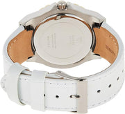 Guess Limelight Quartz Silver Dial White Leather Strap Watch For Women - W0775l8