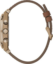 Guess Analog Multifunction White Dial Brown Leather Strap Watch for Men - GW0262G3