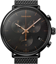 Calvin Klein High Noon Black Dial Black Mesh Bracelet Watch for Women - K8M27421