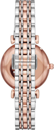 Emporio Armani Gianni T Bar White Dial Two Tone Steel Strap Watch For Women - AR80035