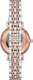 Emporio Armani Gianni T Bar White Dial Two Tone Steel Strap Watch For Women - AR80035