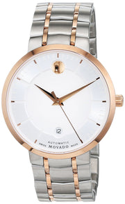 Movado 1881 Automatic Silver Dial Two Tone Steel Strap Watch For Men - 607063