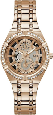 Guess Allara Quartz Rose Gold Dial Rose Gold Steel Strap Watch For Women - GW0604L3