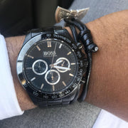 Hugo Boss Ikon Chronograph Black Dial Black Steel Strap Watch for Men - 1512961