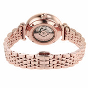 Emporio Armani Meccanico Gianni T Bar Blue Dial Rose Gold Steel Strap Watch For Women - AR60043