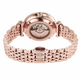 Emporio Armani Meccanico Gianni T Bar Blue Dial Rose Gold Steel Strap Watch For Women - AR60043