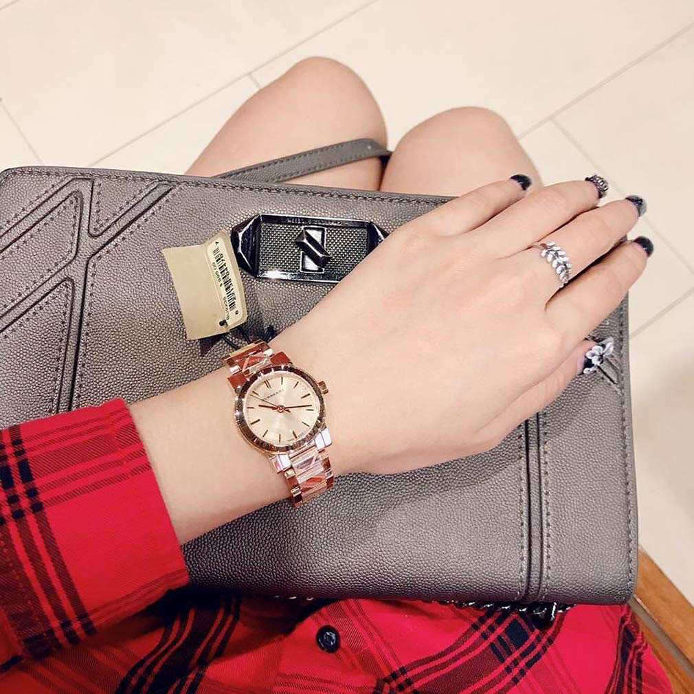 Burberry The City Rose Gold Dial Rose Gold Steel Strap Watch for Women